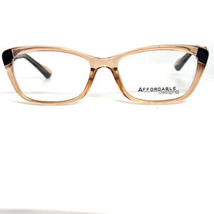 Affordable Designs Eyeglasses Frames ERICA Brown Clear Cat Eye 55-17-140 H17051